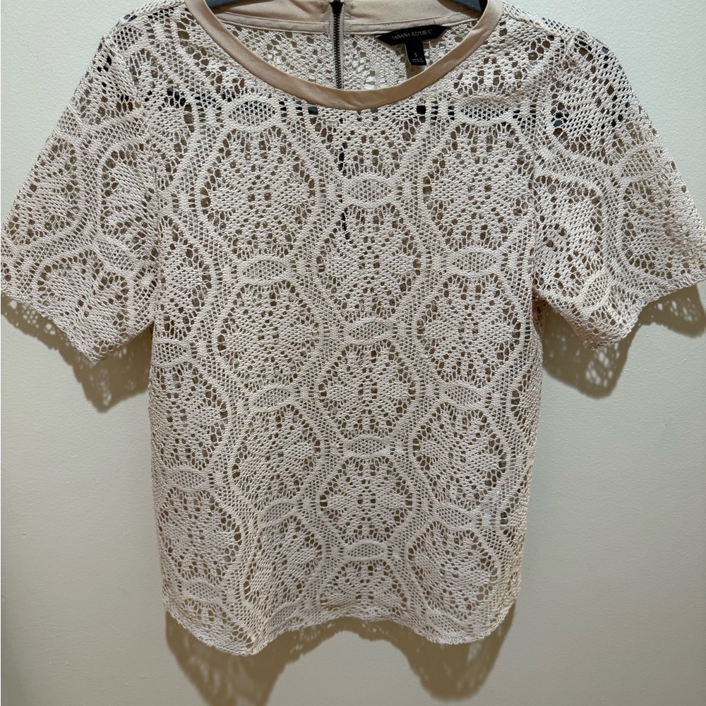 Banana Republic Cream Lace Blouse